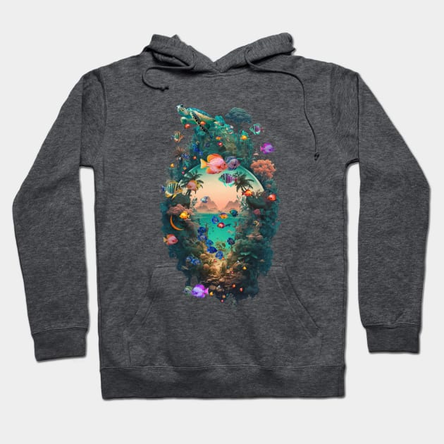 Tropical Fish Cove Hoodie by DavidLoblaw